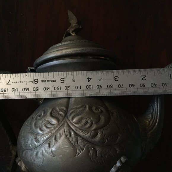 Vintage Antique Collectible Metal tea Pot Middle East HandMade Engraved - Picture 15 of 16